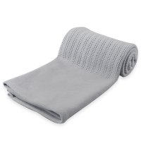 CBP60-G: Grey Deluxe Personalisation Cellular Cotton Roll Blanket
